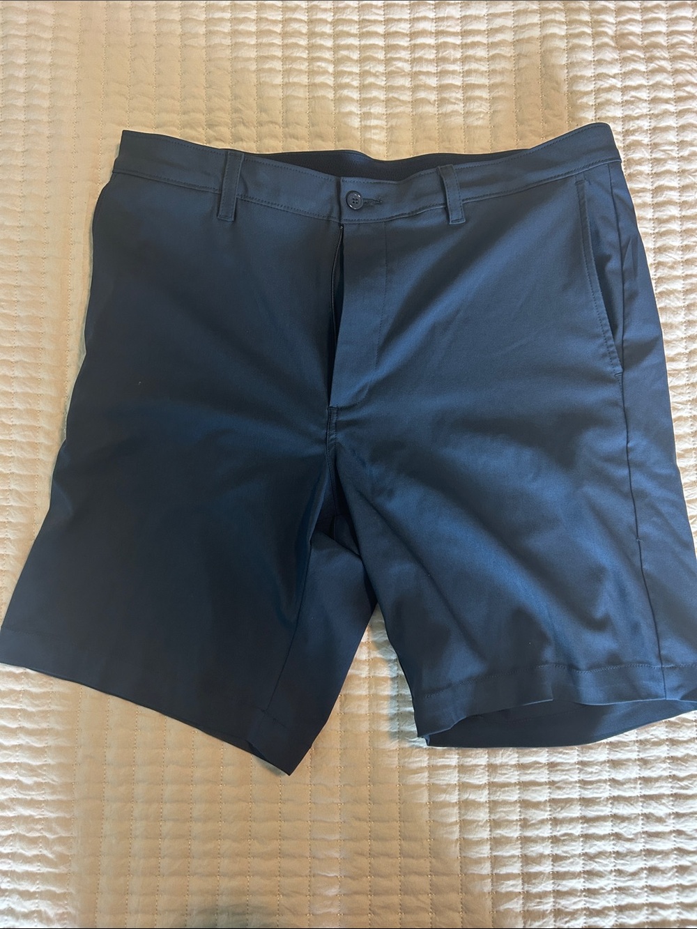 Men's Flat-Front Navy Shorts - Classic Tailored Fit
